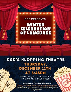 Arrive 5:45; Show starts at 6:00